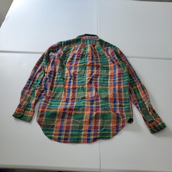 Ralph Lauren Shirt Men Medium Plaid Brown Classic Fit Button Down Cotton Flannel - Picture 2 of 8